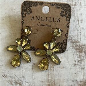 Yellow Floral Drop Earrings